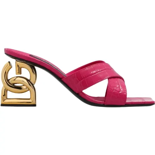Dunkelrosa Pop Absatz-Mules , Damen, Größe: 36 EU - Dolce & Gabbana - Modalova