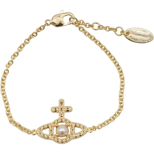 Goldfarbenes Messing-Logo-Armband - Vivienne Westwood - Modalova