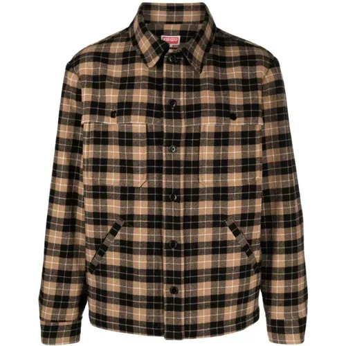 Classic Lumberjack Plaid Wool Shirt , male, Sizes: 2XL, L - Kenzo - Modalova