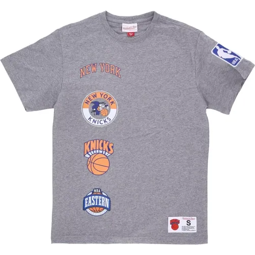 NY Knicks T-Shirt Grau Heather , Herren, Größe: XL - Mitchell & Ness - Modalova