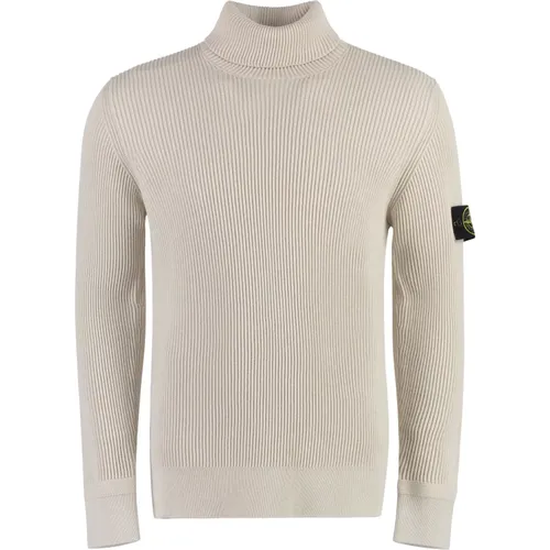Ribbed Virgin Wool Turtleneck Sweater , male, Sizes: XL - Stone Island - Modalova