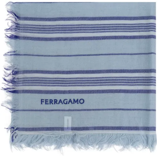 Wool scarf , male, Sizes: ONE SIZE - Salvatore Ferragamo - Modalova