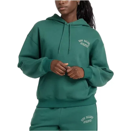 Grafik Fleece Hoodie , Damen, Größe: S - New Balance - Modalova