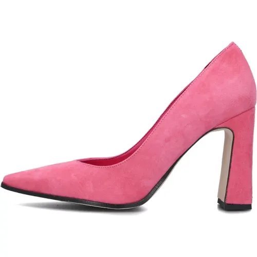 Rosa Wildleder Blockabsatz Pumps - Notre-v - Modalova