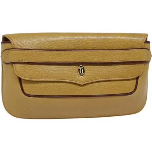 Pre-owned Leather clutches , female, Sizes: ONE SIZE - Cartier Vintage - Modalova