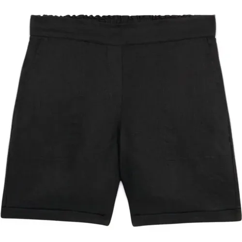 Leinen Shorts mit Aufschlag und Taschen - Oltre - Modalova
