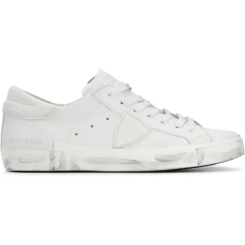 Basic Blanc Low Top Sneakers , male, Sizes: 9 UK, 11 UK, 6 UK, 8 UK, 7 UK - Philippe Model - Modalova