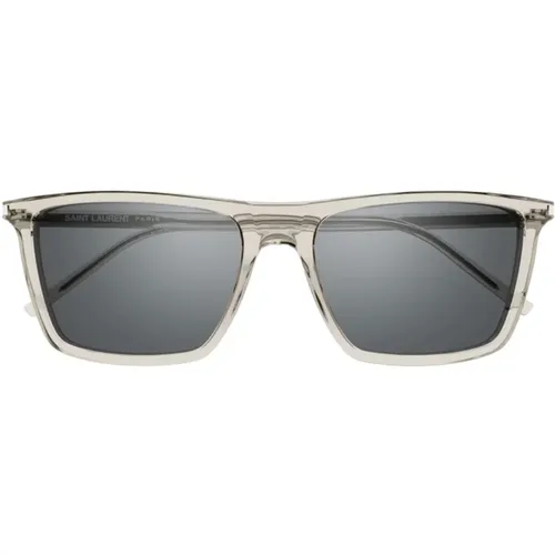 Quadratische Acetat-Sonnenbrille mit grauen Gläsern , unisex, Größe: 56 MM - Saint Laurent - Modalova