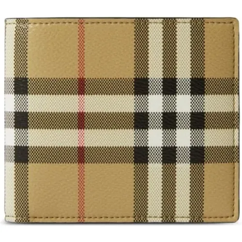 Vintage Check Leather Bi-Fold Wallet , unisex, Sizes: ONE SIZE - Burberry - Modalova