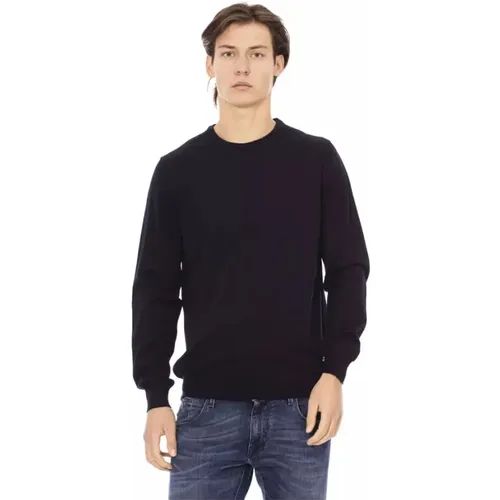 Eleganter Blauer Pullover mit Rundhalsausschnitt - Baldinini - Modalova