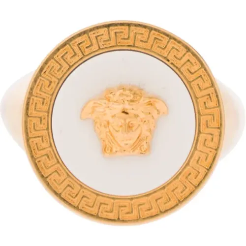 Medusa Greca Gold Ring , Herren, Größe: 60 MM - Versace - Modalova