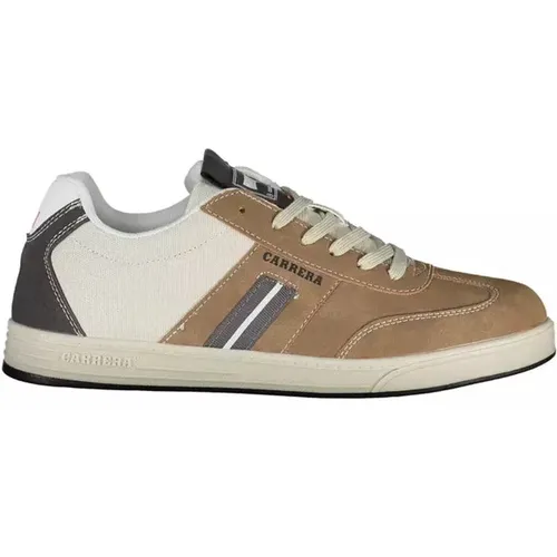 Brauner Polyester-Sneaker mit Schnürsenkeln und Logo , Herren, Größe: 44 EU - Carrera - Modalova