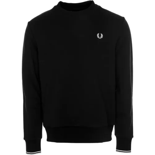 Gestreiftes Sweatshirt mit Rundhalsausschnitt , Herren, Größe: L - Fred Perry - Modalova