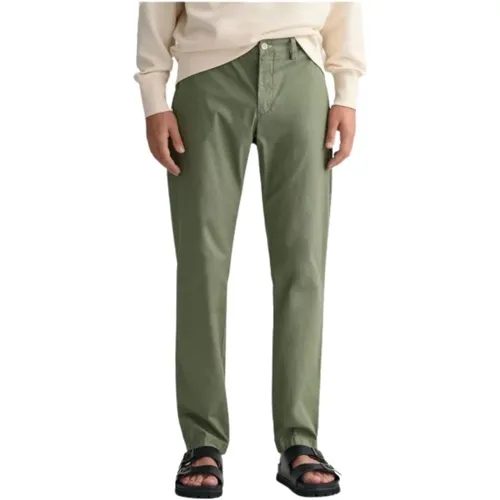 Slim Fit Chino Pants Hallden , male, Sizes: W40, W34, W36 - Gant - Modalova