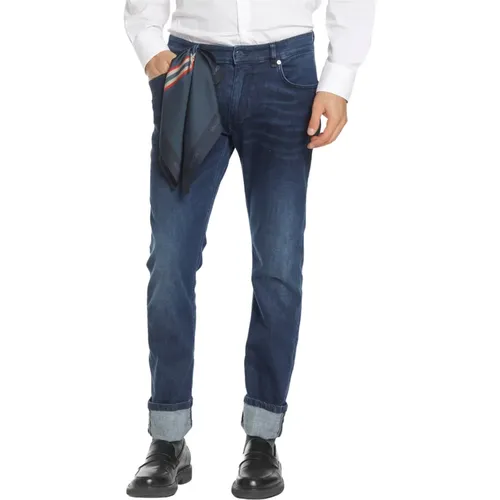 Slim Fit Jeans in Navy Blue Mason's - Mason's - Modalova