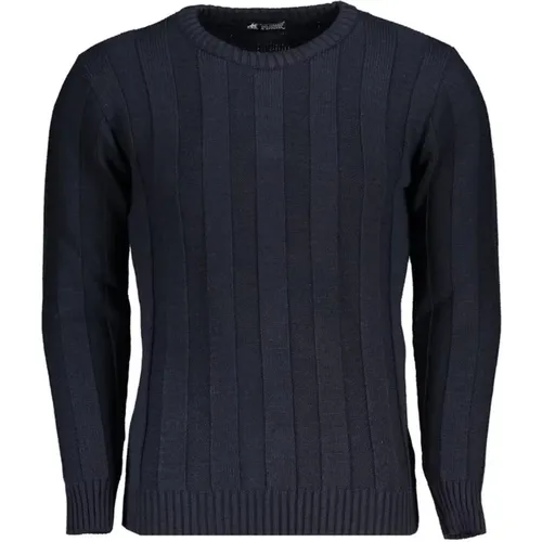 Blauer Crew Neck Sweater Kontrastdetails , Herren, Größe: XL - U.S. Polo Assn. - Modalova