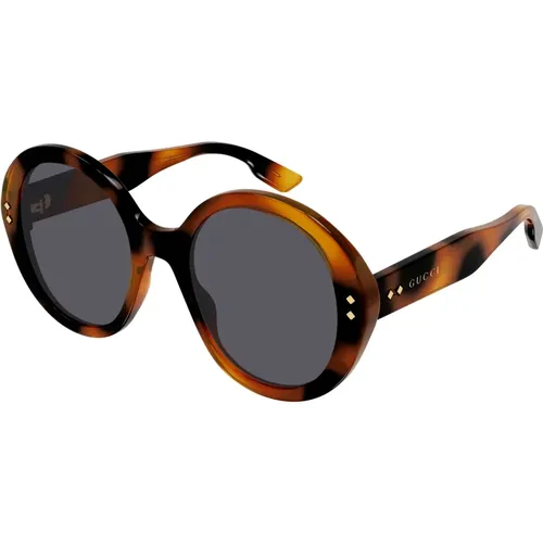 Havana/Blue Sunglasses , female, Sizes: 54 MM - Gucci - Modalova