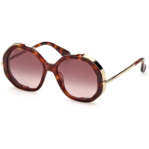 Stylish Sunglasses Gradient Havana Frame , female, Sizes: 55 MM - Max Mara - Modalova