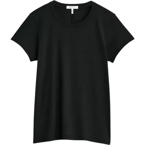 Slub Tee Schwarzes T-Shirt , Damen, Größe: XS - Rag & Bone - Modalova