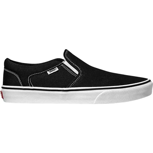 Asher Canvas Schwarz Weiß Sneakers , Herren, Größe: 44 1/2 EU - Vans - Modalova