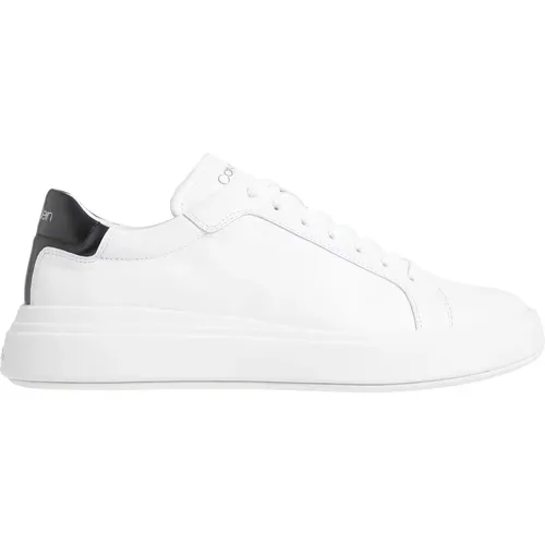 Weiße Sneakers Glattleder Gummisohle , Herren, Größe: 40 EU - Calvin Klein - Modalova