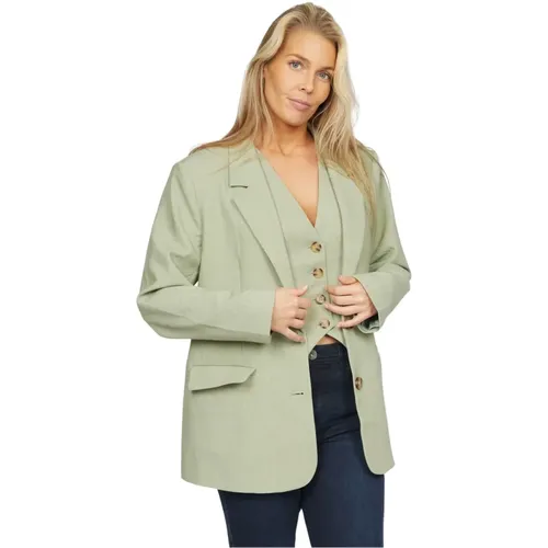 Pastel Blazer with Long Sleeves and Classic Collar , female, Sizes: 3XL - 2-Biz - Modalova