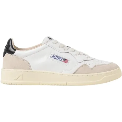 Weiße Leder Wildleder Medalist Sneakers , Damen, Größe: 40 EU - Autry - Modalova