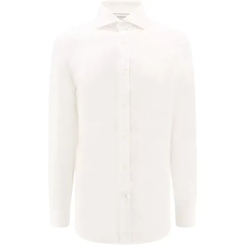 Linen Shirt French Collar , male, Sizes: S, L - BRUNELLO CUCINELLI - Modalova