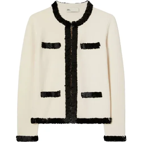 Sequin Embellished Jackets , female, Sizes: M - TORY BURCH - Modalova