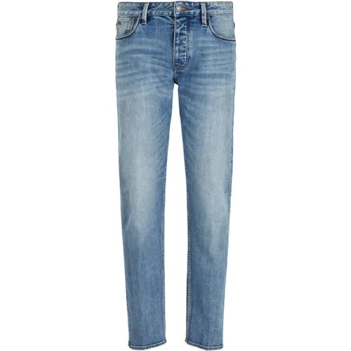 Jeans Slim Cut Logo Patch , male, Sizes: W36, W30, W34, W32, W31, W38, W33 - Emporio Armani - Modalova
