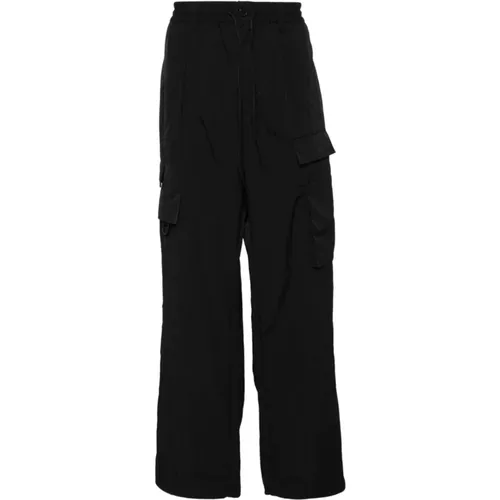 Wide Leg Trousers with Crinkled Finish , male, Sizes: S - Y-3 - Modalova