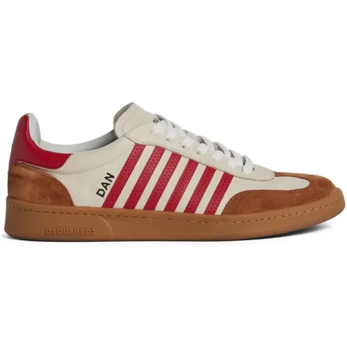 Weiße Sneakers Multi-Panel Design Side Stripe - Dsquared2 - Modalova