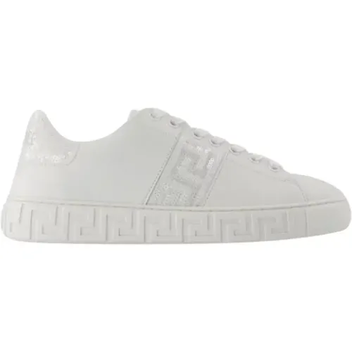 Baumwolle sneakers , Damen, Größe: 38 EU - Versace - Modalova