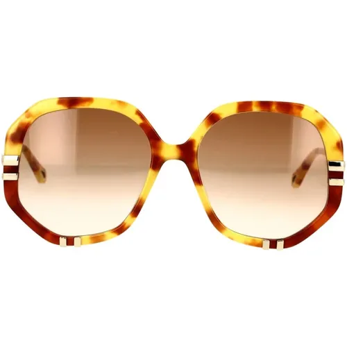 Retro Style Round Sunglasses , female, Sizes: ONE SIZE - Chloé - Modalova