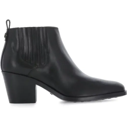 Leather Heel Boots , female, Sizes: 4 1/2 UK, 7 UK, 4 UK, 5 UK, 3 UK, 2 UK, 2 1/2 UK - TOD'S - Modalova