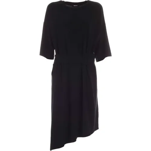Schwarzes Tunika Kleid mit Metall Details , Damen, Größe: XS - DKNY - Modalova