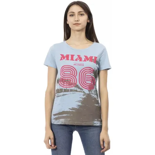 Action Light Cotton T-Shirt , female, Sizes: S, M, XL, L - Trussardi - Modalova