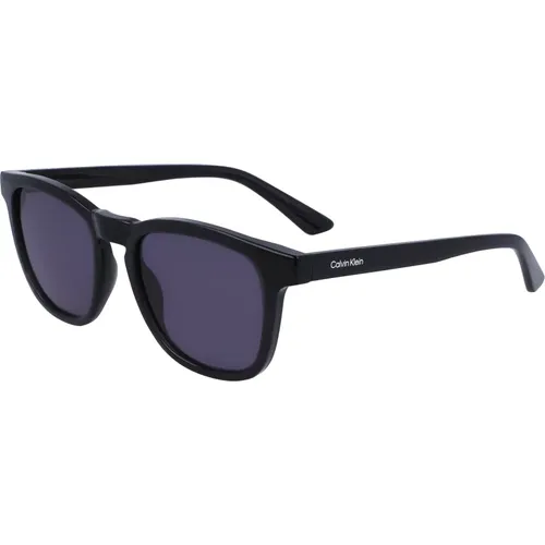 Schwarze/Graue Sonnenbrille , Herren, Größe: 52 MM - Calvin Klein - Modalova