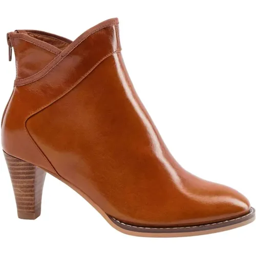 Stilvolle Lederstiefel in Cognac , Damen, Größe: 41 EU - Sofie Schnoor - Modalova