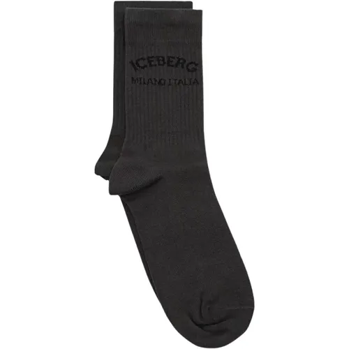 Baumwollsocken mit Logo , Herren, Größe: M - Iceberg - Modalova