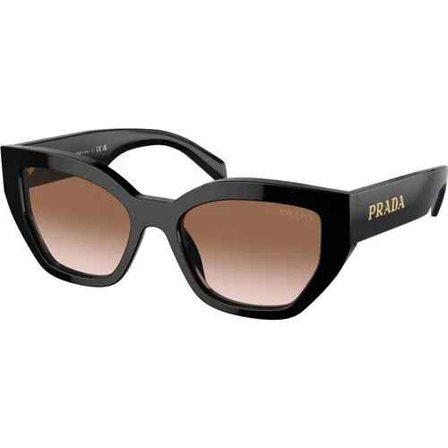 Schwarze/Lichtbraune Sonnenbrille,Sunglasses PR A09S,A09S 12O10D Sonnenbrille - Prada - Modalova