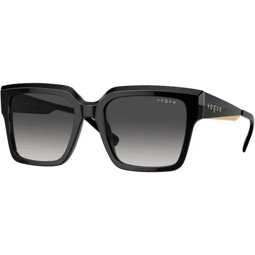 Schwarze und graue Verlaufssonnenbrille , unisex, Größe: 54 MM - Vogue - Modalova