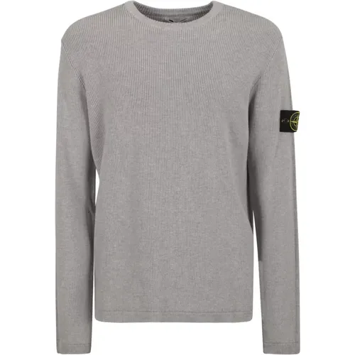 Mens Clothing Sweatshirts Melange Dark Grey Ss24 , male, Sizes: M, S - Stone Island - Modalova