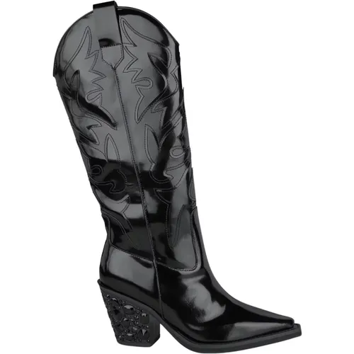 Studded Leather Cowboy Boots , female, Sizes: 8 UK, 5 UK, 2 UK, 4 UK - Alma en Pena - Modalova