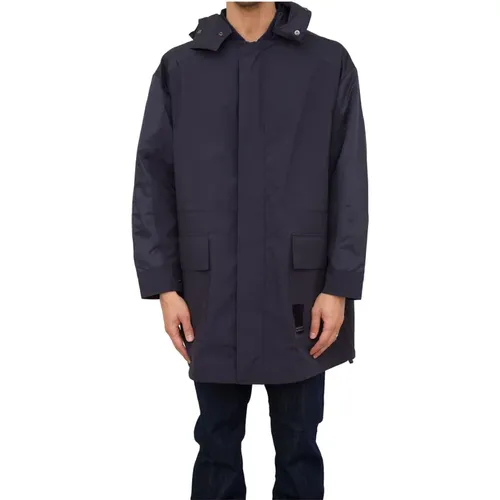 Stylischer Trenchcoat in Blau , Herren, Größe: 2XL - Armani Exchange - Modalova