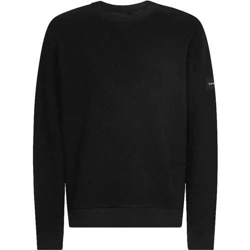 Structured Soft Fabric Men`s Sweatshirt , male, Sizes: S - Calvin Klein - Modalova