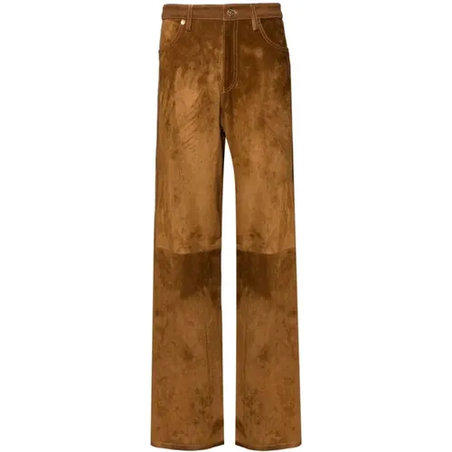 Leather Journey Straight Leg Pants , female, Sizes: S, 2XS, XS - Golden Goose - Modalova