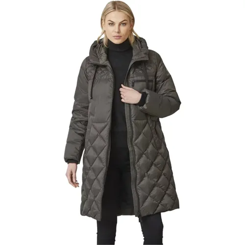 Stylish Olive Down Jacket with Adjustable Hood , female, Sizes: 4XL, 3XL - Junge - Modalova