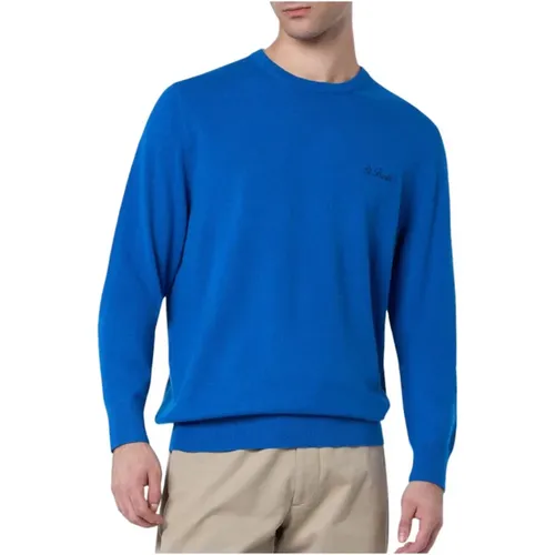 Regent Blend Blauer Pullover , Herren, Größe: M - Saint Barth - Modalova