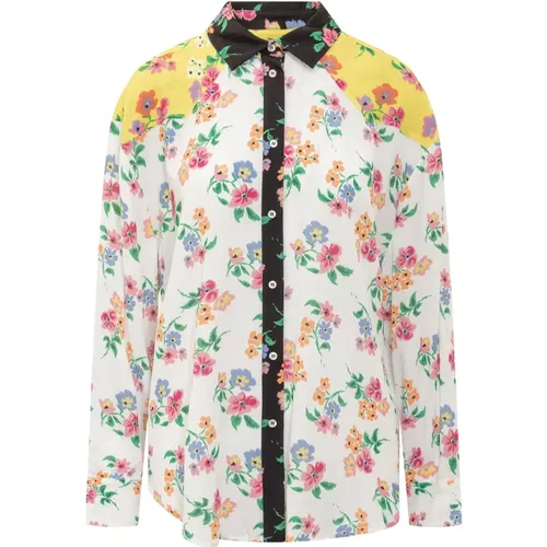 Floral Long Sleeve Button-Up Shirt , female, Sizes: XS, M - Msgm - Modalova